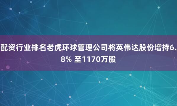 配资行业排名老虎环球管理公司将英伟达股份增持6.8% 至1170万股